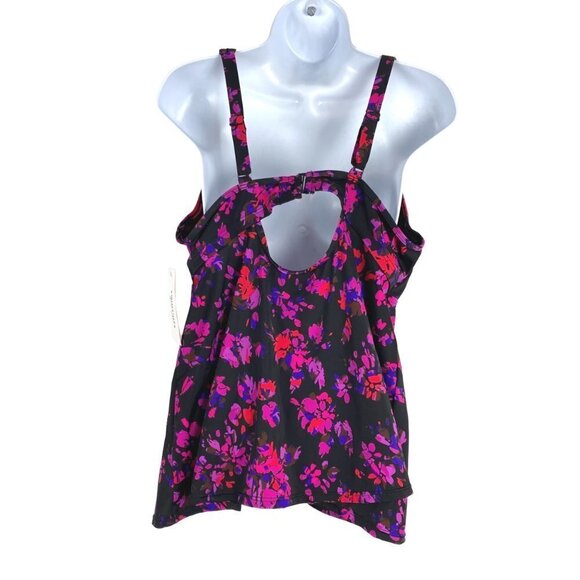 Swimsuits For All Tankini Swim Top Multicolored Print NWT Women's Size 38D - Picture 4 of 7